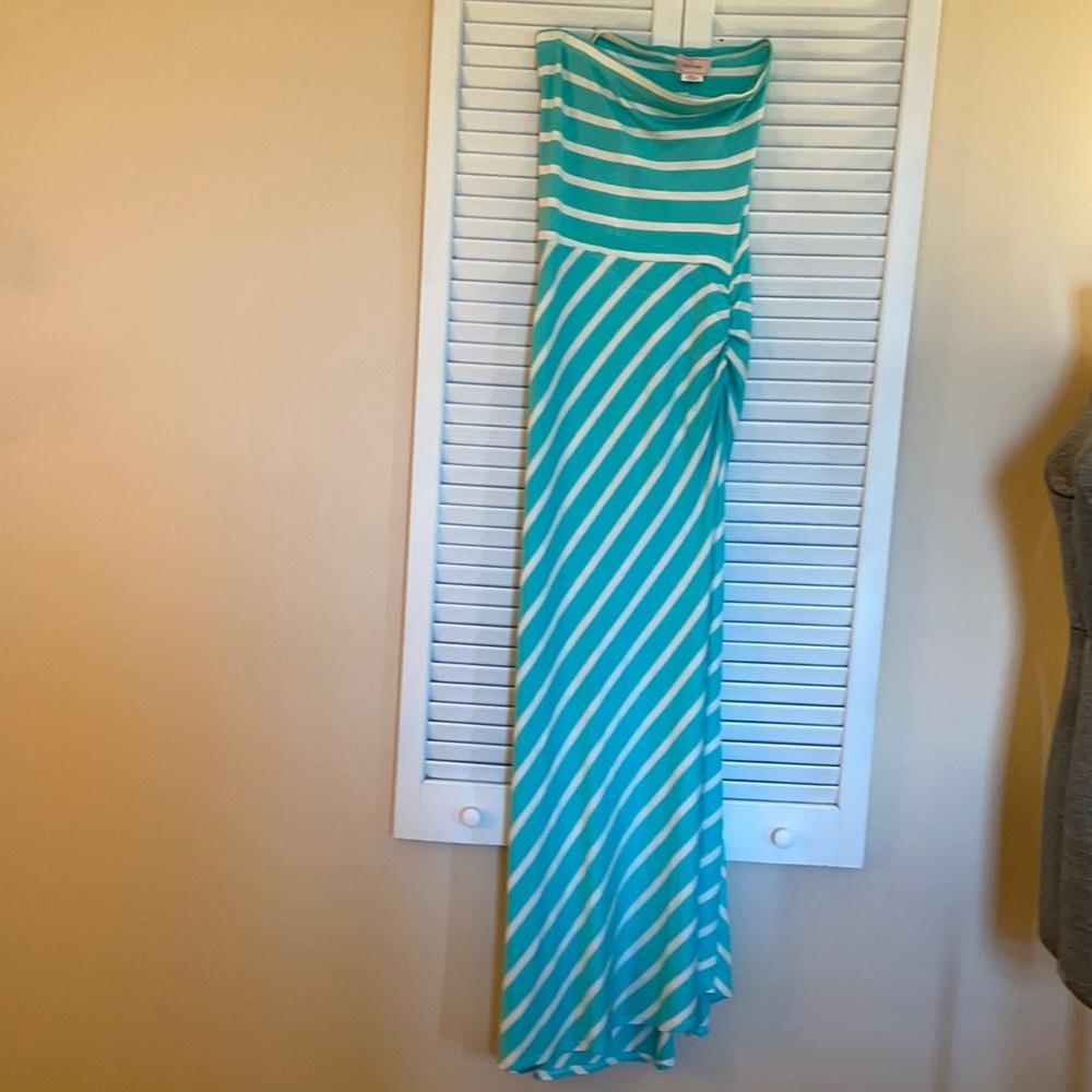 Turquoise bandeau dress